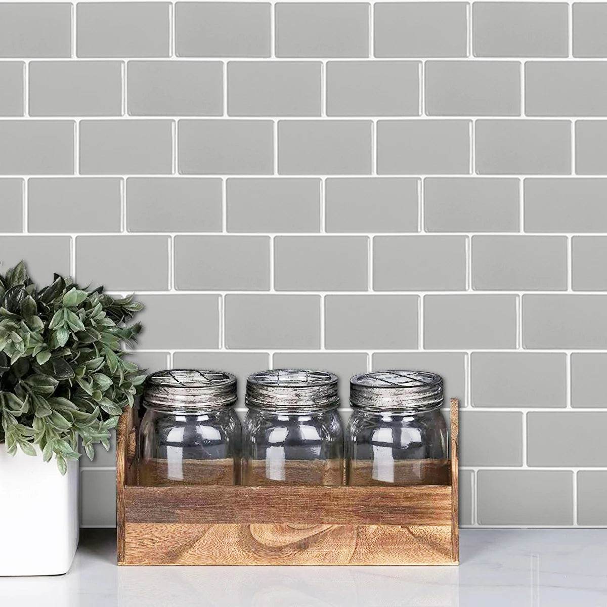 6 PCS 30.5x15.3cm 3D Self-adhesive Kitchen Waterproof Stickers Indoor Wall Renovation Sticker - P12 Hub Europe