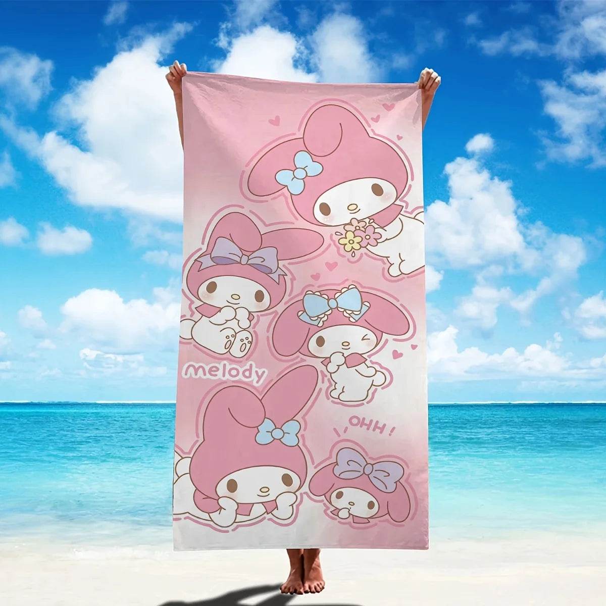 Hello Kitty Leopard Print Personalized Beach TowelMicrofiber terry bath towels for yoga, travel, swimming, fitness and camping - P12 Hub Europe