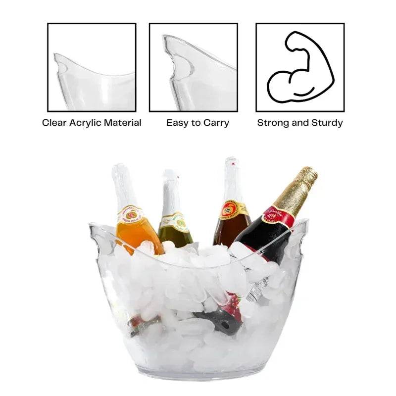 Hot Transparent Ice Cube Storage Bucket Beer Wine Bucket Bar Ice Bucket Container Champagne Can Wine Champagne Beer Chiller - P12 Hub Europe