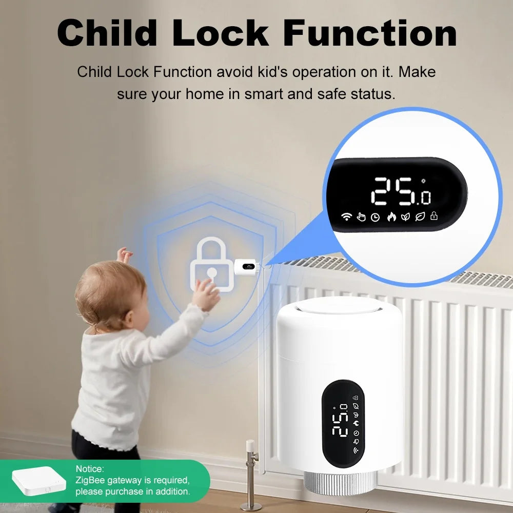 Tuya Zigbee3.0 Thermostat Radiator Actuator Smart TRV Valve Programmable Temperature Controller Works With Alexa Google Home