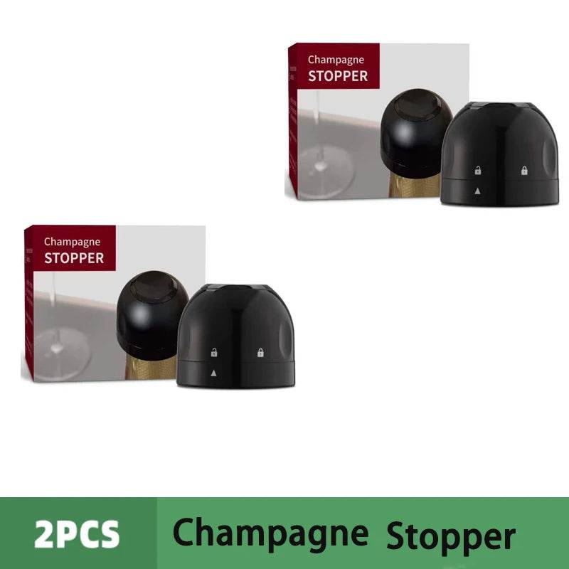 1/2pc Vacuum Wine Bottle Cap Stopper Sealed Storage Vacuum Memory Wine Stopper Push Style Barware Wine Cork Black Bar Tools - P12 Hub Europe