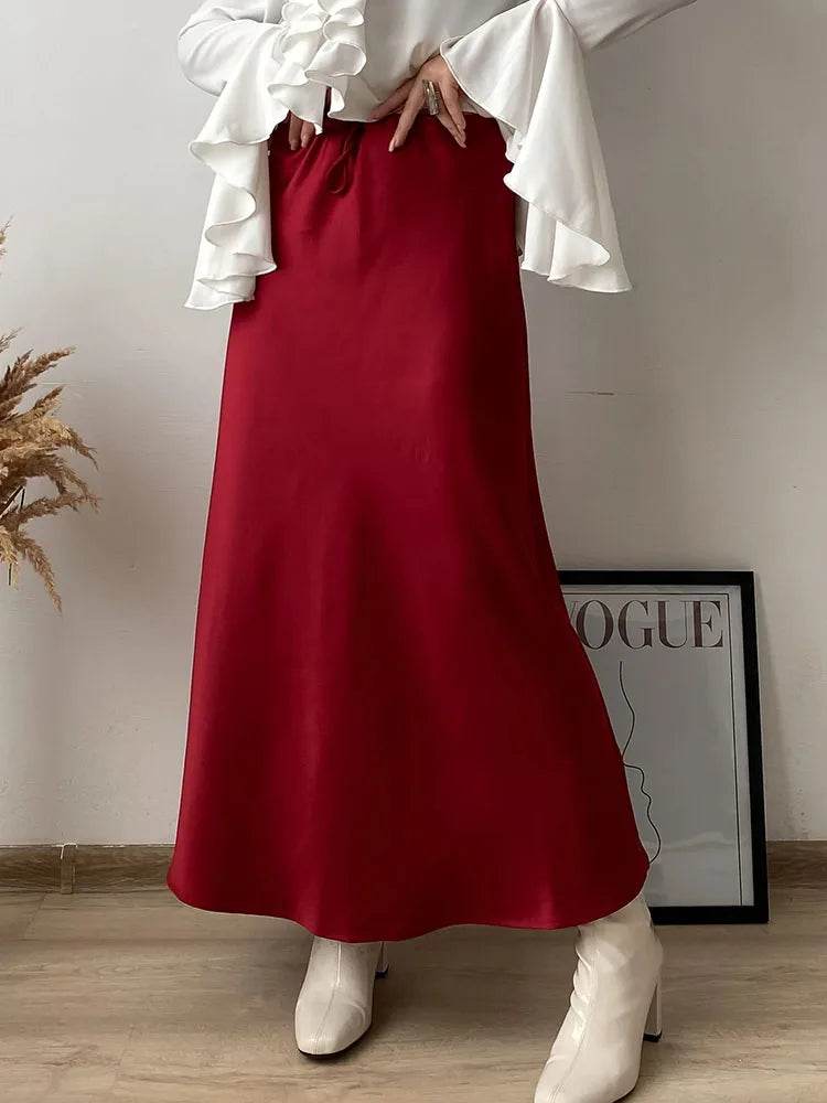 Women's Satin Maxi Skirt - P12 Hub Europe
