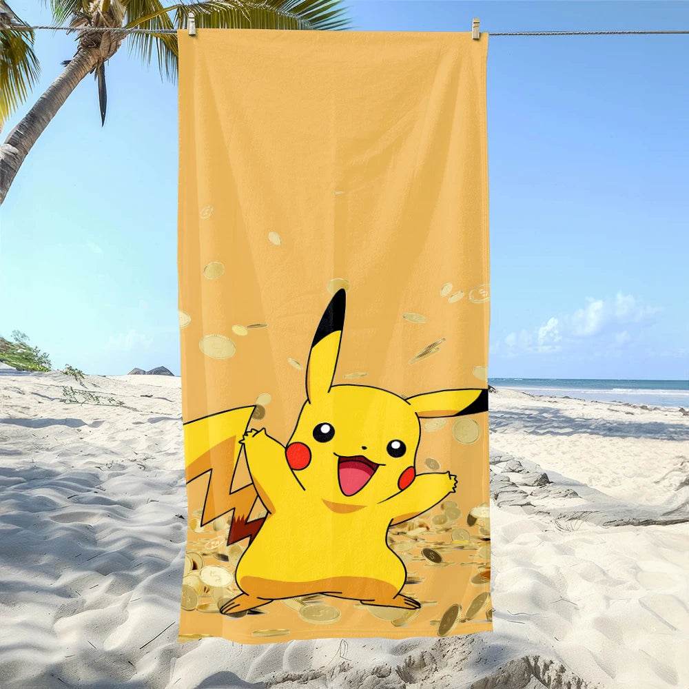 Pikachu-Printed Beach Towels: Fun for Pokémon Fans at the Shore! Suitable for towels, bath towels, beach towels - P12 Hub Europe