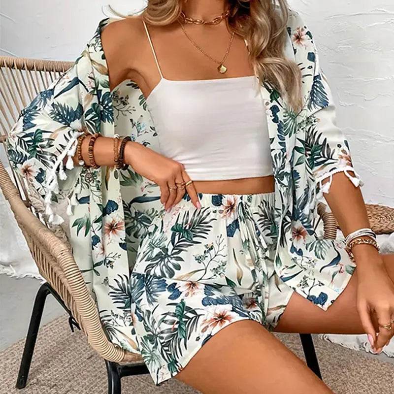 Flower Print Beach Shorts Set - P12 Hub Europe