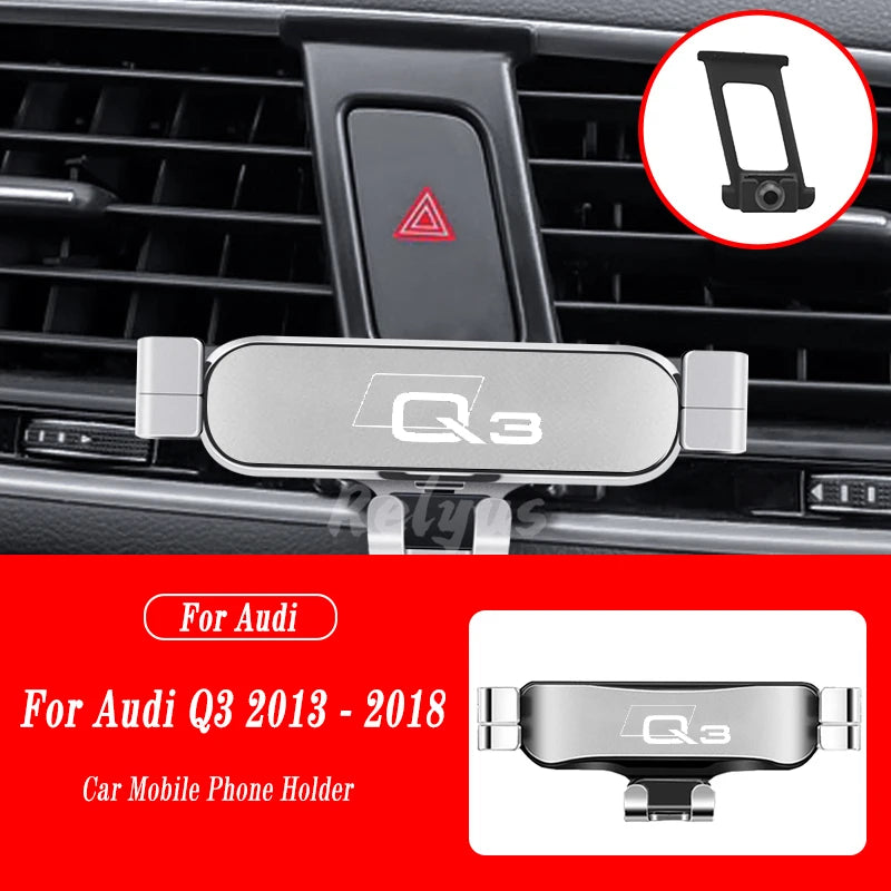 Car Mobile Phone Holder For Audi Q3 F3B 8UG 8UB 2013-2022 Air Vent Mounts Stand GPS Gravity Navigation Bracket Car Accessories