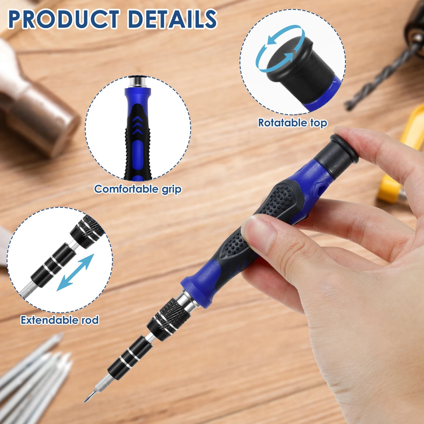 58 in 1 Precision Screwdriver Kit Small Screwdriver with Extension Rod Repair Tool Kit for Smartphone, PC, Watch,Toys