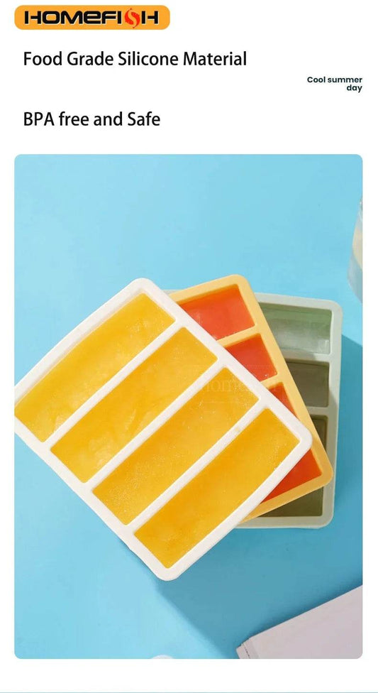 Strip-shap Ice Cube Trays Giant Silicone Ice Cubes Square Tray Mold Non-toxic Durable Wine Ice Cube Easy-Release Ice Cube Molds - P12 Hub Europe