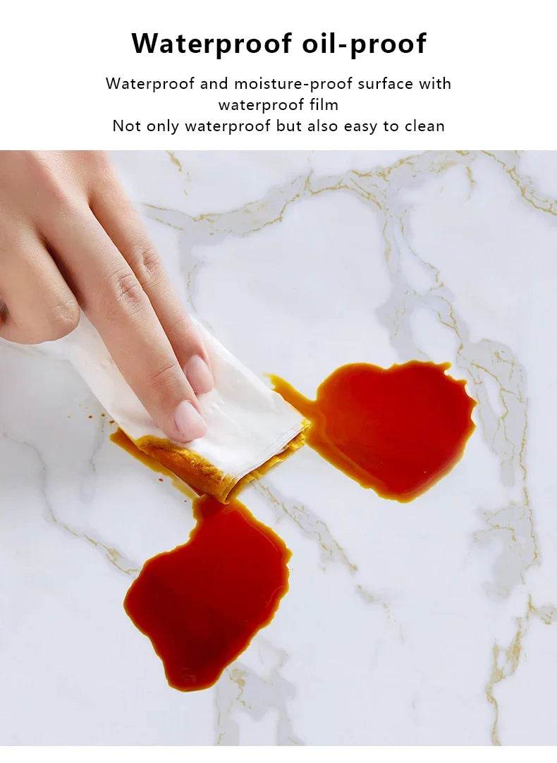 Marble Kitchen Waterproof Stickers PVC Self Adhesive Oil Proof Wall Sticker for Desktop Bathroom Renovation Wall Decor Removable - P12 Hub Europe