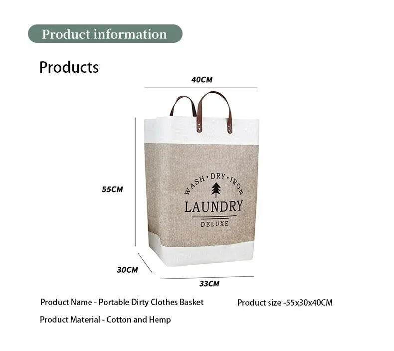 Large Fabric Folding Laundry Basket - P12 Hub Europe