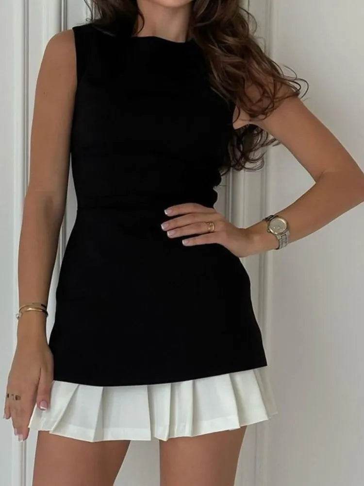 Sassy O-Neck Mini Dress - Slim Fit, High Waist & Versatile - P12 Hub Europe