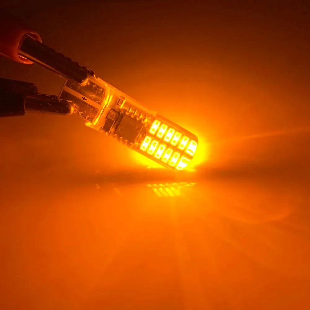 2pcs LED silica gel T10 light bulb flashing Signal Lamp Car Clearance lights position light Strobe stoplight Warning taillights