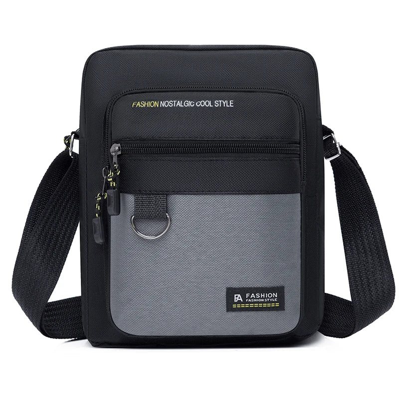 Men's Fashion Casual Oxford Leather Shoulder Bag Lightweight Elegant Small Messenger Handbag Stylish Purse for Men