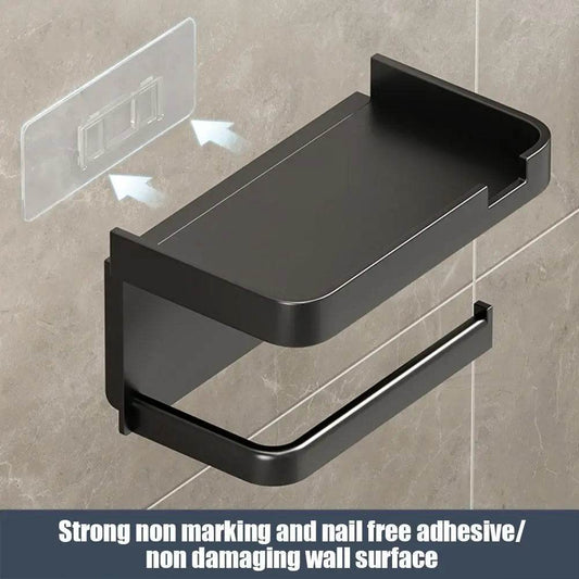 Wall Mounted Toilet Paper Holder Rustproof Thickened Plastic Storage Rack For Bathroom Kitchen Toilet Paper Roll Holder - P12 Hub Europe