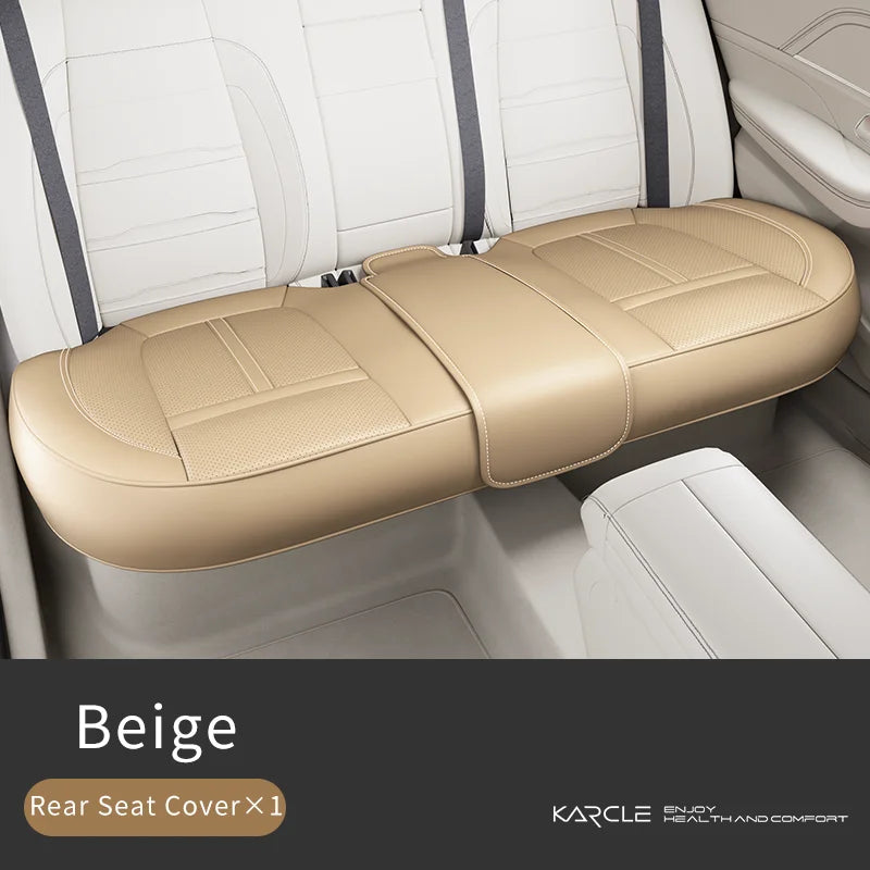 Karcle Leather Car Seat Cover Front and Rear Seat Covers Full Set with Surround Bottom Waterproof Seat Cushion Car Accessories