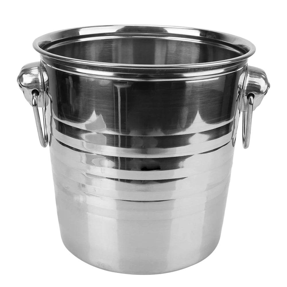 Wine Beer Cooler Bucket 5L Stainless Steel Ice Cube Maker For KTV Bar Kitchen Party Barware Champagne Wine Beer Bucket - P12 Hub Europe