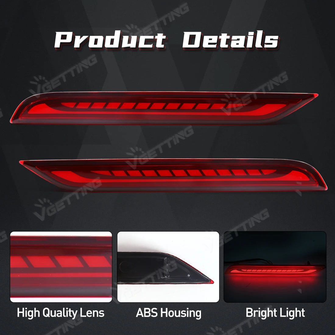 Car LED Rear Bumper Reflector Lights For Toyota Innova 2022 2023 Dynamic Turn Signal Lamp Brake Warning Lamp Accessories 12V