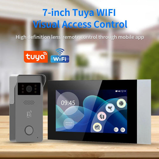 Wire Intercom Tuya 720P  7" Touch, WiFi, RFID, App Control