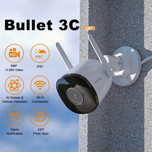 Bullet Camera 5MP WiFi AI Vehicle/Human Detect, Color Night - P12 Hub Europe