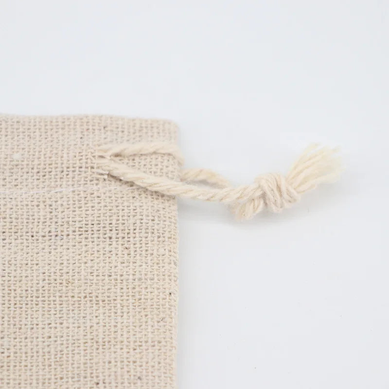 5/10 Pcs/Lot Wedding Linen Drawstring Bags Christmas Party Gift Package Small Cotton Pouches Home Kitchen Organize Sacks 15x20cm