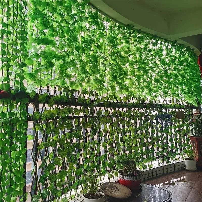 4.4/11M Artificial Plant Green Ivy Leaf Garland Fake Plant Creeper Hanging Vine Outdoor DIY Garden Wall Wedding Party Home Decor - P12 Hub Europe