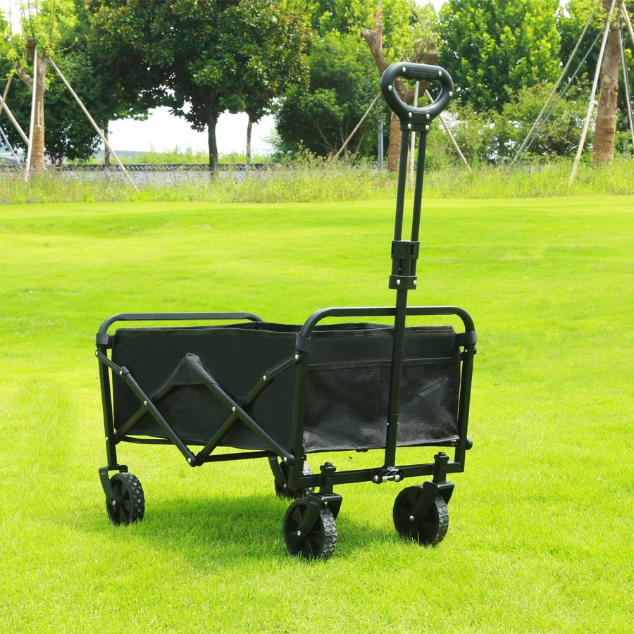 Outdoor Camping Folding Utility Wagon Cart Heavy Duty Large Capacity Fold Wagon Collapsible Portable Garden Picnic Trolley