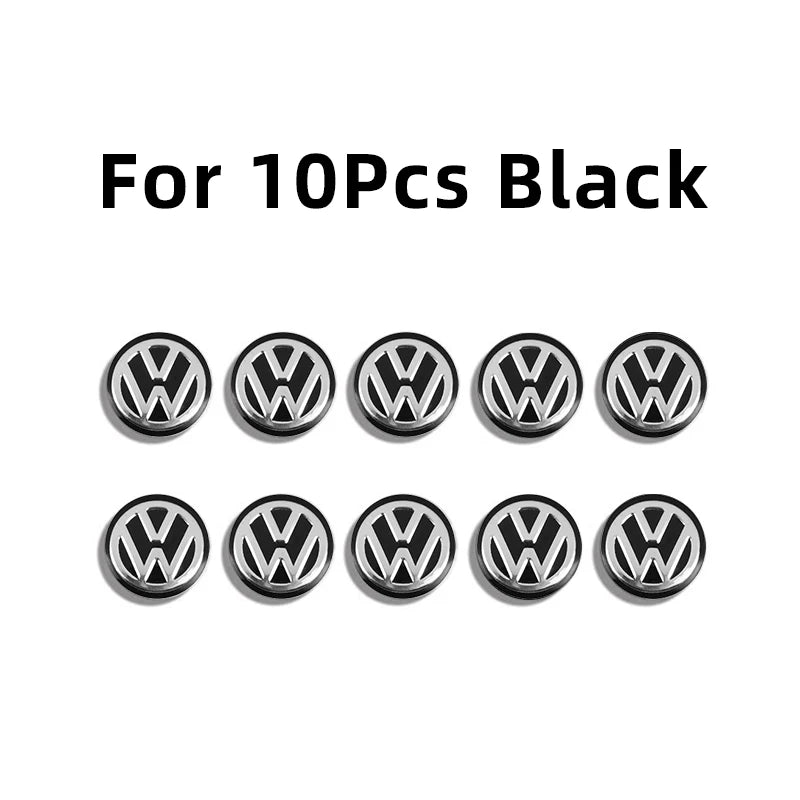10Pcs Car Remote Key Sticker Aluminum Emblem Decoration Decal For VW GTI Polo Golf Passat Tiguan Arteon Touareg Taigo Bora Jetta