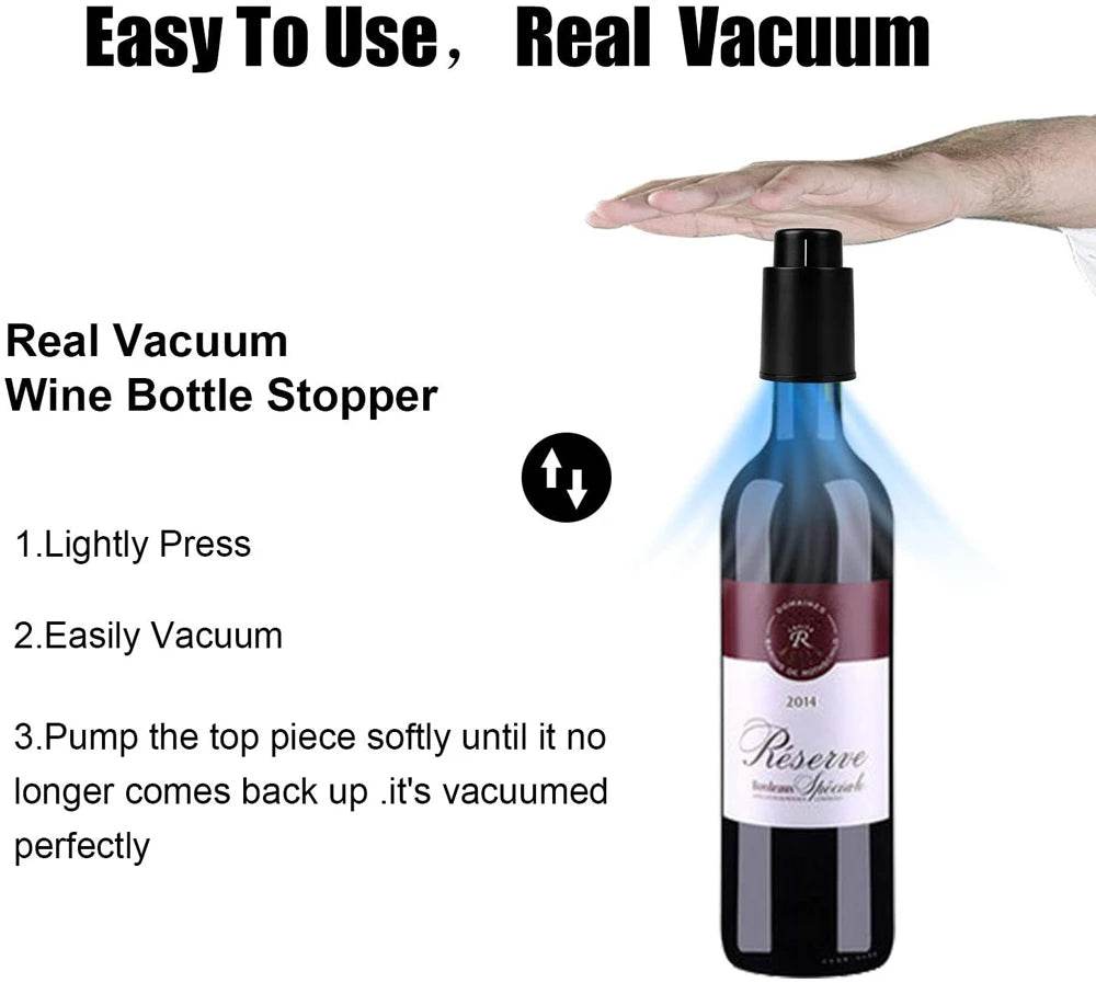 Wine Bottle Stoppers Reusable Wine Stoppers Vacuum Wine Preserver Wine Savers Vacuum Pump Corks Keep Wine Really Fresh - P12 Hub Europe