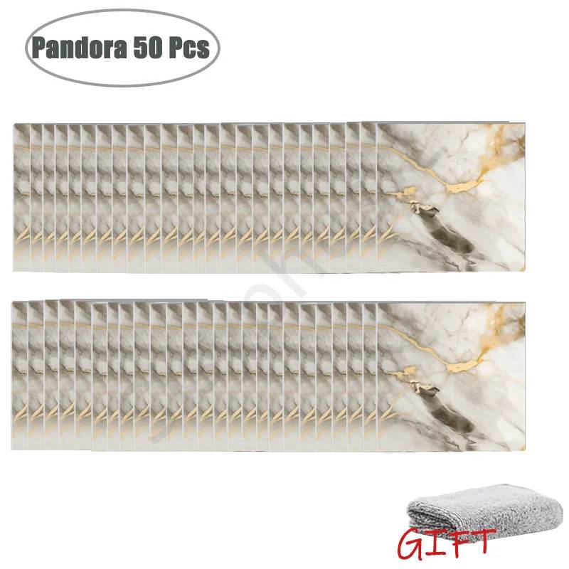 10-50Pcs PVC Marble Wall Stickers Self-Adhesive Thickened Tile Sticker Bathroom Waterproof Floor Sticker Kitchen Home Decoration - P12 Hub Europe