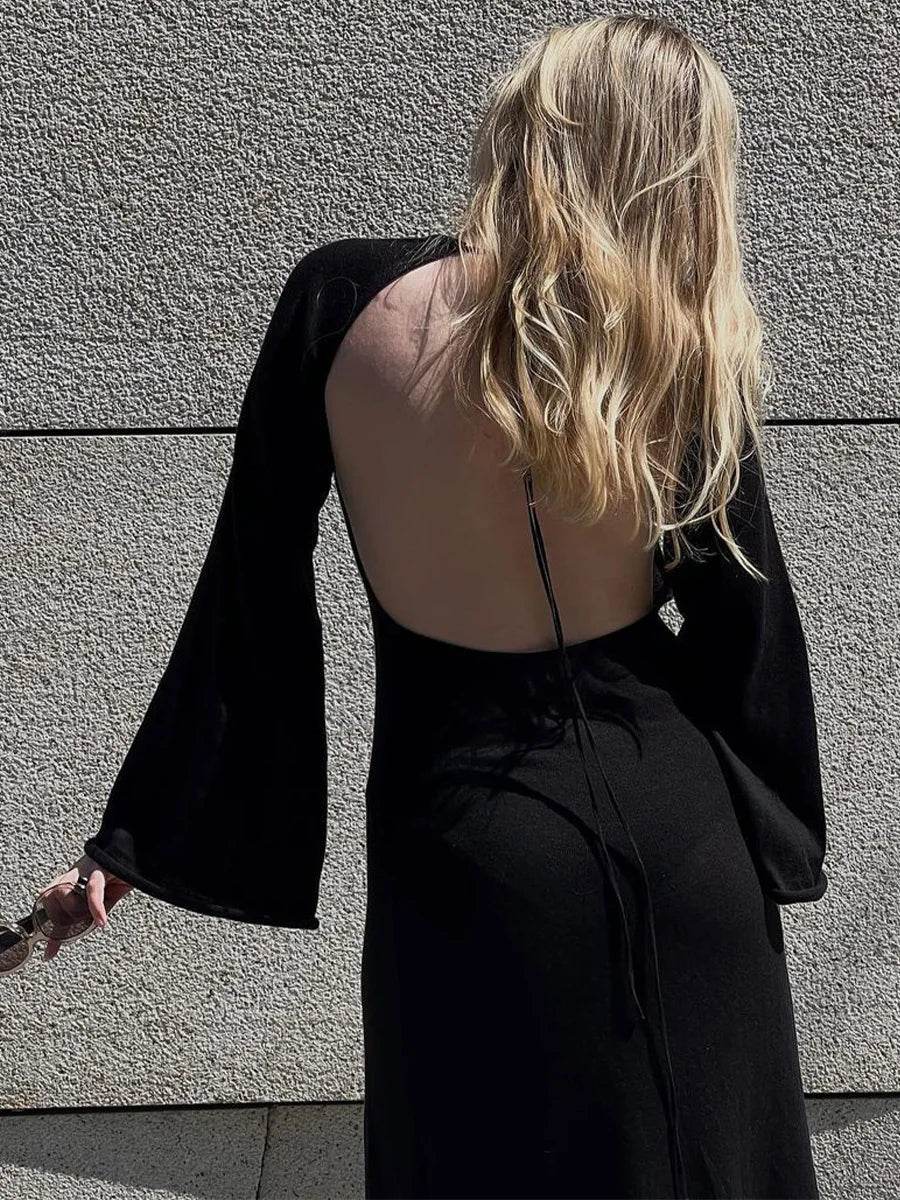 Knitted Backless Bandage Maxi Dress - Sexy Beachwear - P12 Hub Europe