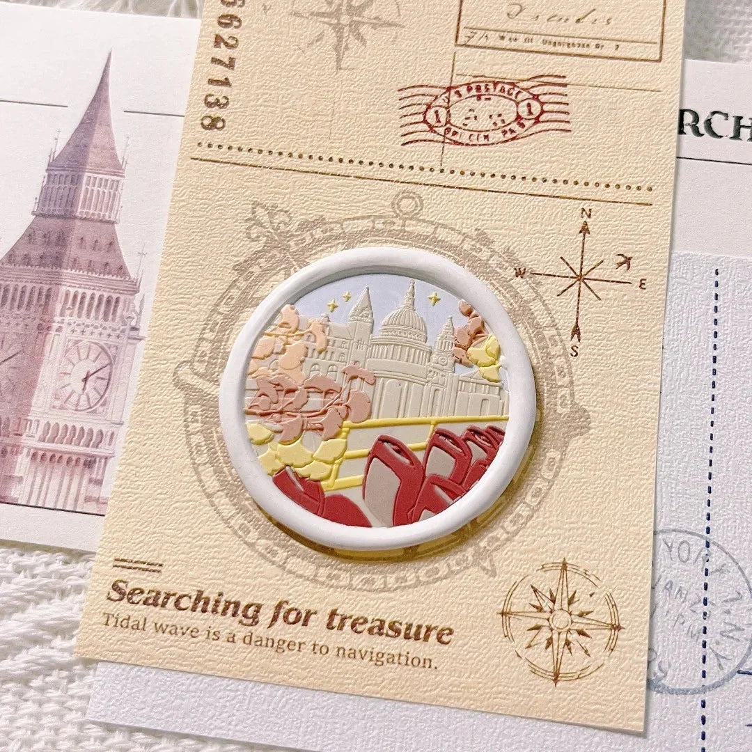 New Fire Seal Seal Head Multi-Layer Precision Carving Diy Hand Ledger Embossed Brass Head Envelope Seal Children'S Stamp Toy