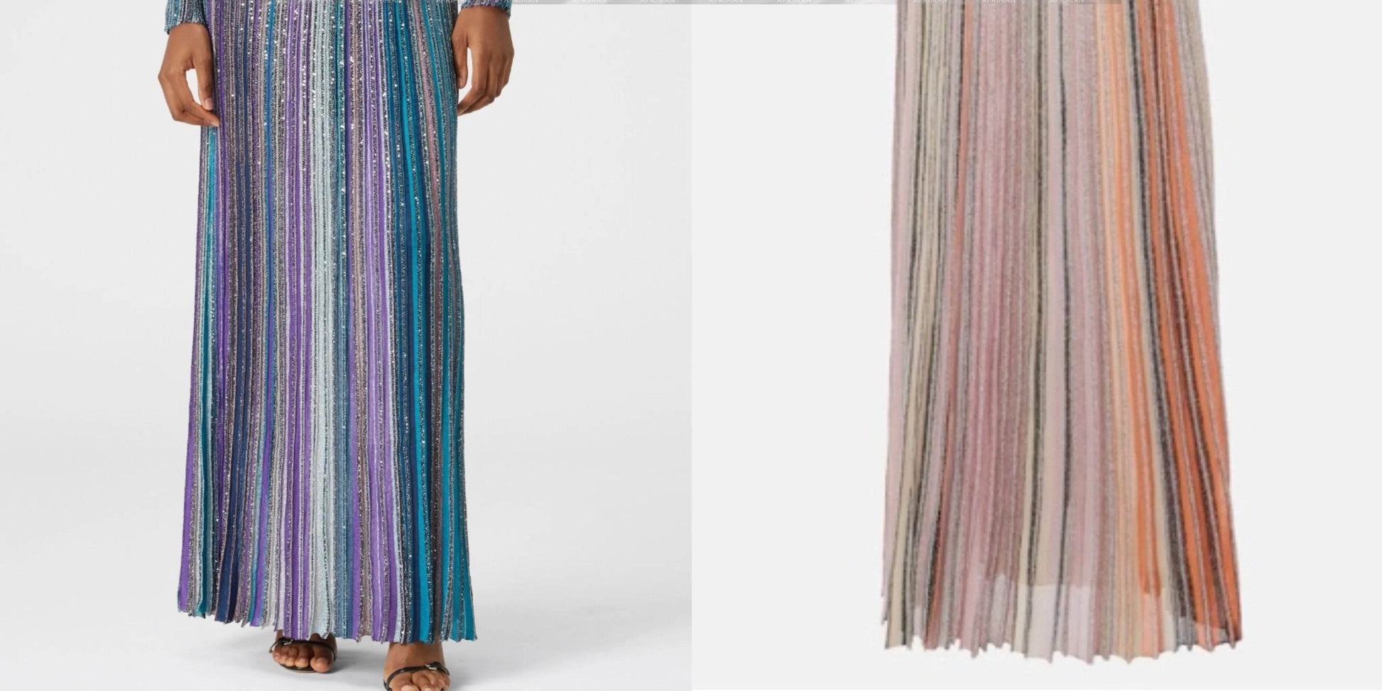 V-Neck Knit Dress - Silk Color Mosaic & Stripe Waist - P12 Hub Europe