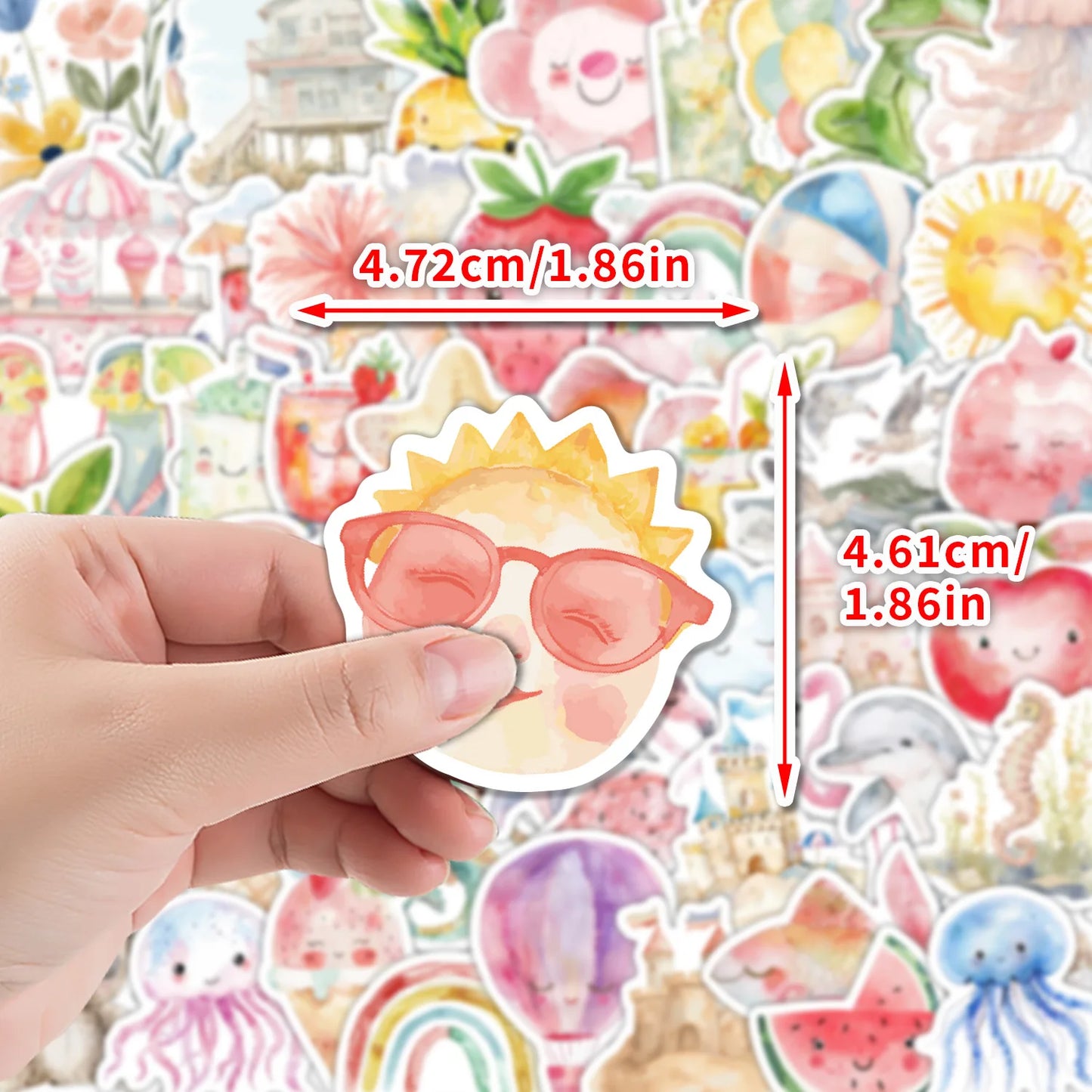 10/50PCS Cool Summer Day Stickers Cartoon Kids Toys Avoid Summer Heat Graffiti Decals Laptop Guitar Car Bike Cartoon DIY Sticker