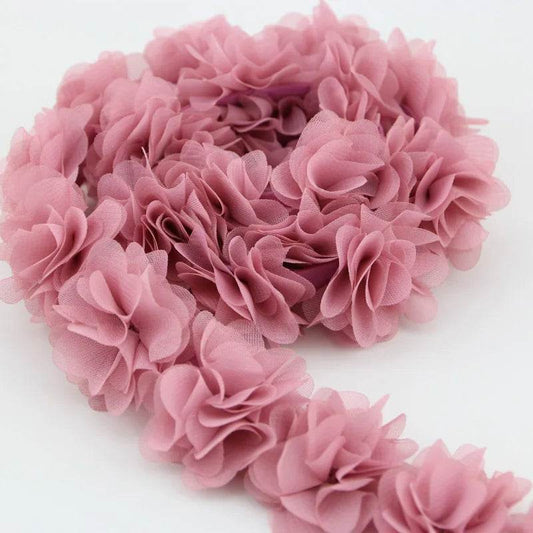 (1 meter) Chiffon lace fabric Webbing Decoration flower gift ribbons crafts Non-woven fabrics base - P12 Hub Europe