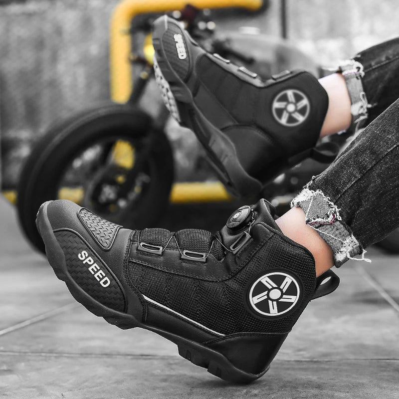Motorcycle Boots Men Motor Motorbike Riding Shoes Anti-fall Motorcycle Shoes Motocross Off-Road Racing Boots