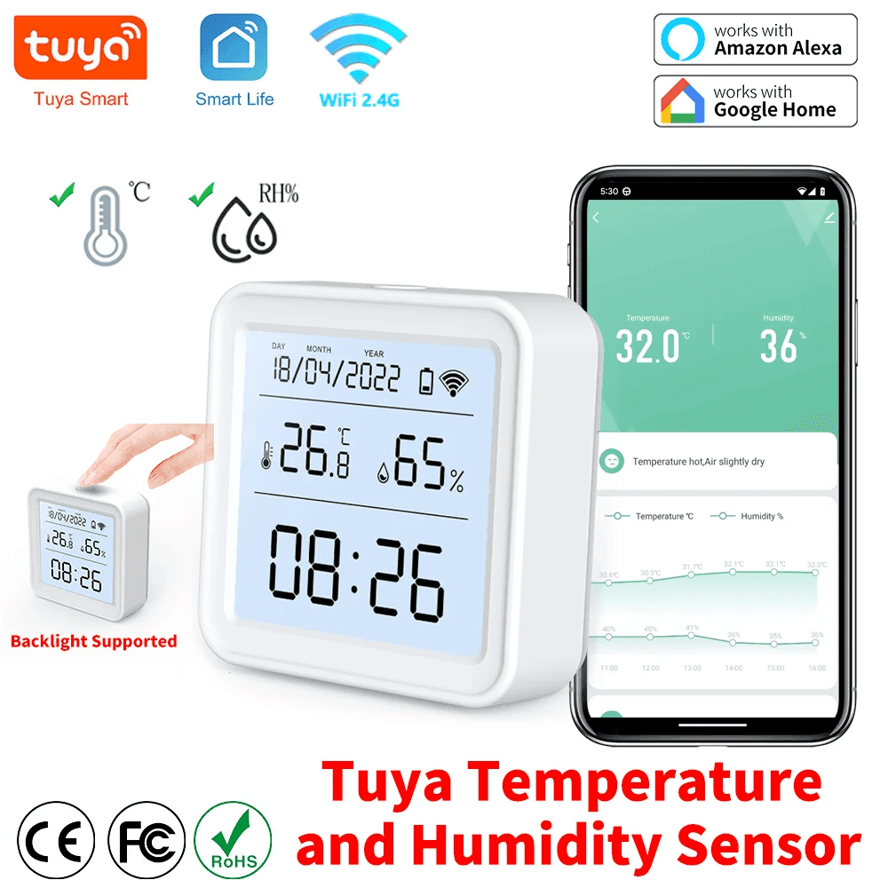 WiFi Zigbee Temperature and Humidity Sensor Works with Alexa & Google - P12 Hub Europe