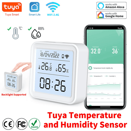 WiFi Zigbee Temperature and Humidity Sensor Works with Alexa & Google - P12 Hub Europe