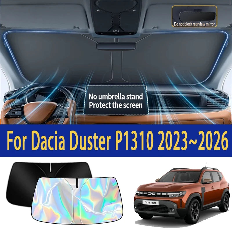 Foldable Reflector Sunshade For Dacia Duster P1310 2023~2026 Car Windshield Sun Visor Heat Insulation Summer Auto Accessories