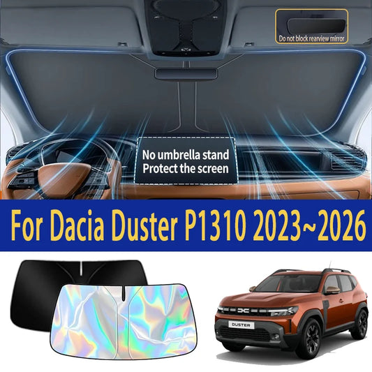 Foldable Reflector Sunshade For Dacia Duster P1310 2023~2026 Car Windshield Sun Visor Heat Insulation Summer Auto Accessories