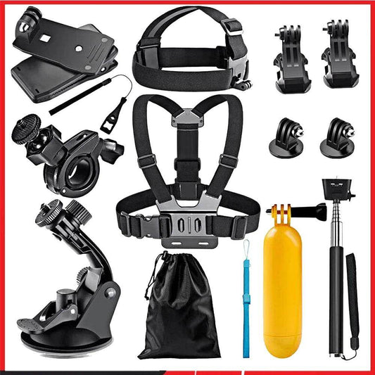 Action Camera Accessories Kit Mounts, Straps, Adapters - P12 Hub Europe
