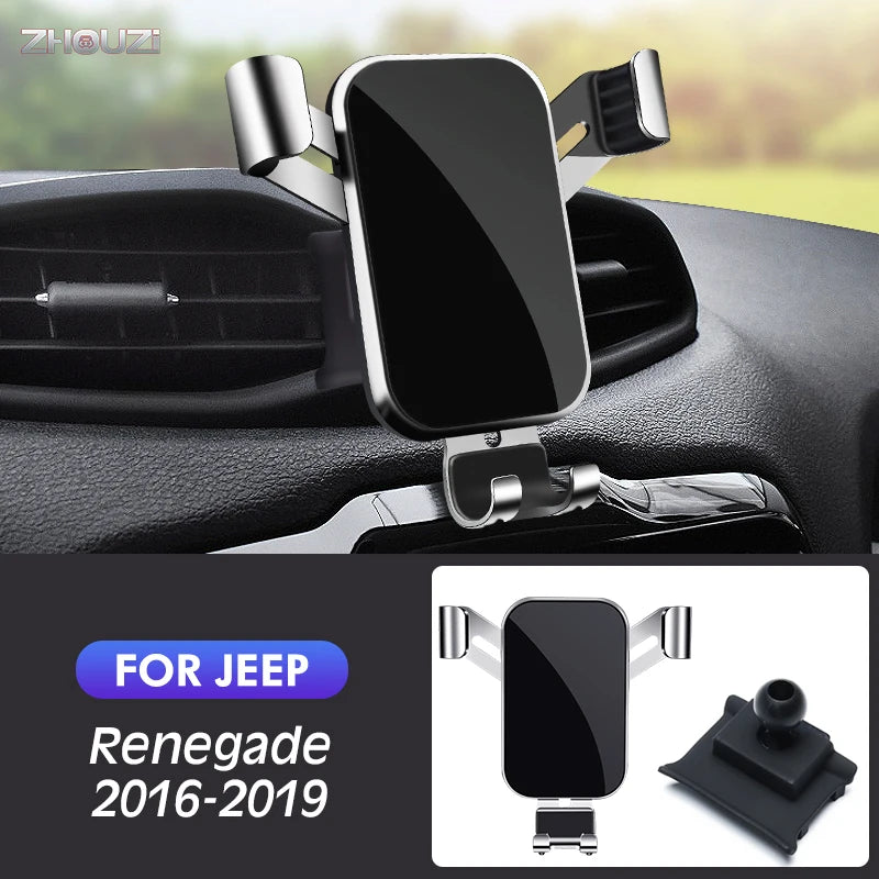Car Mobile Phone Holder For Jeep Renegade 2016-2019 Special Mounts GPS Stand Gravity Navigation Bracket Auto Accessories
