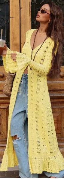 See-Through Knit Cardigan Dress - P12 Hub Europe