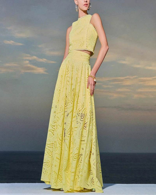 Embroidery Hollow Skirt Set - P12 Hub Europe
