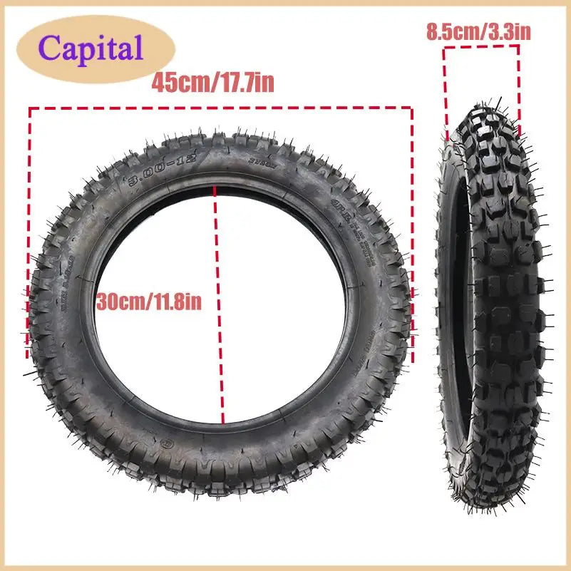 12 inch 3.00-12  inner outer tire for Dirt Pit Bike Motocross Off Road Motorcycle