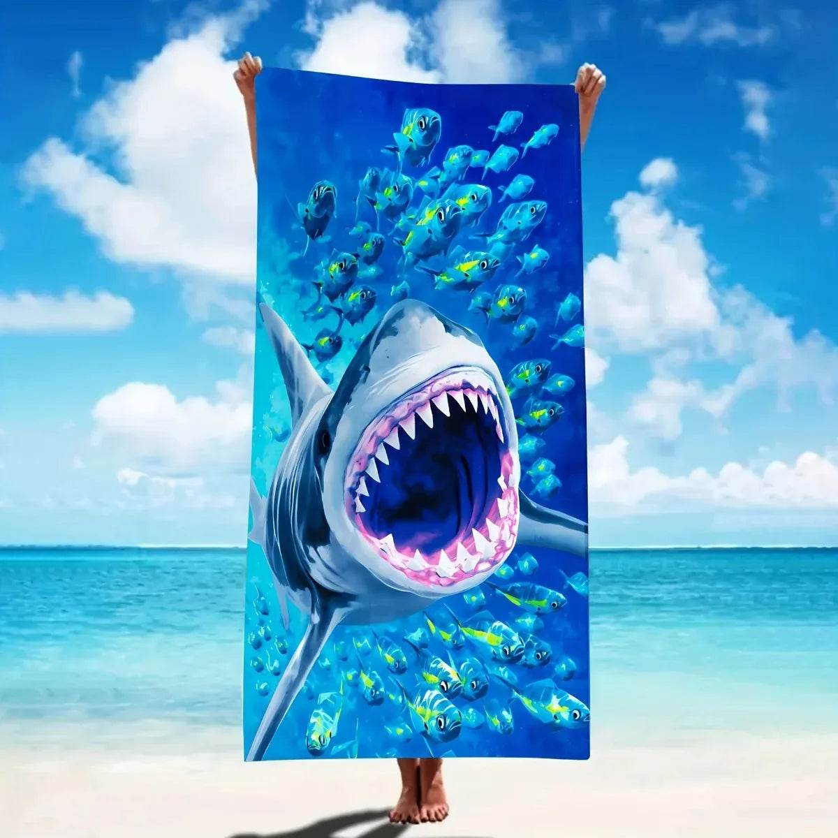 Dolphin Print Microfiber Beach Towel, Soft Absorbent Pool Towel, Sand-proof Swimming Towel, Beach Essentials, Travel Supplies - P12 Hub Europe