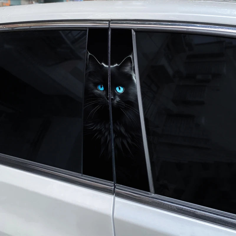 2pcs Wolf Car B-Pillar Stickers DIY Animal-Shaped Car Center Pillar Stickers Vinyl Waterproof Car Door Pillar Stickers