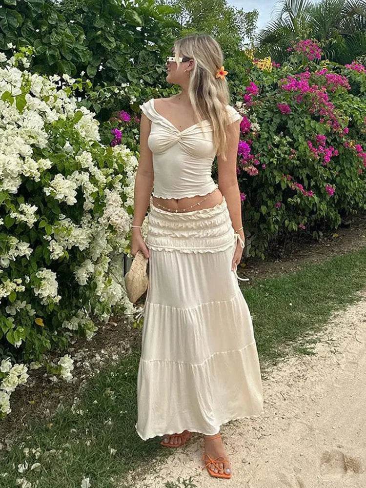 Sexy Pleated Lace-Up Skirt Set - P12 Hub Europe