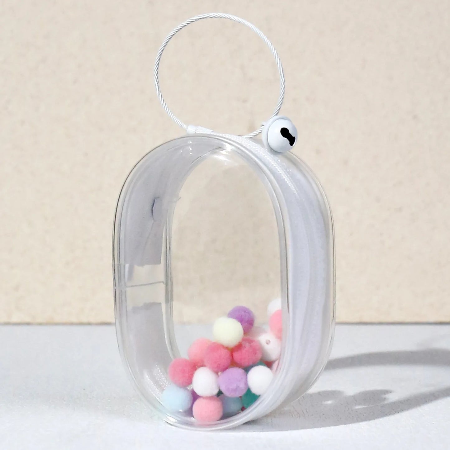 Portable Mini Clear Zipper Storage Bag Keychain Cartoon Doll Children Toy Mystery Box Organizer for Earphones Chargers Gift Bag