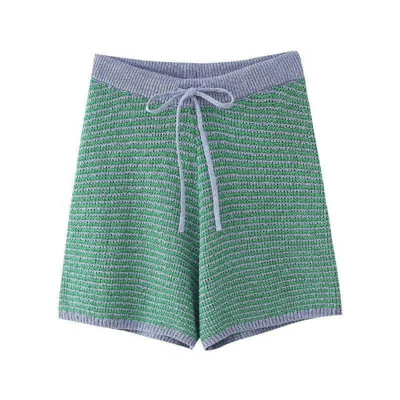 Summer Retro Knitted Shorts Set - P12 Hub Europe