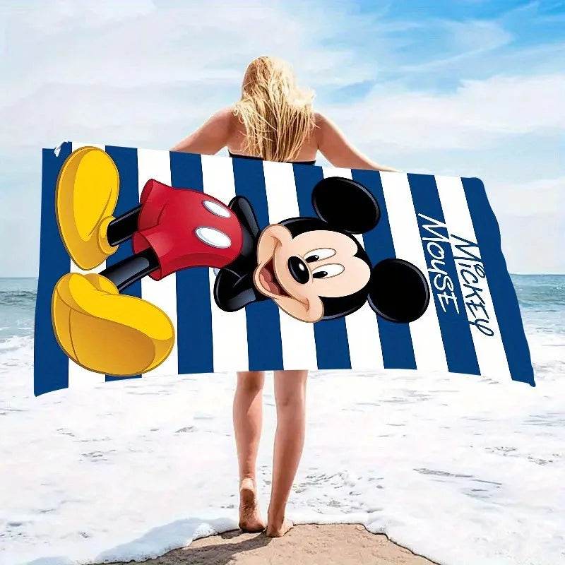 Disney Mickey Mouse Striped Beach Towel: Fun in the Sun! Suitable for towels, bath towels, beach towels, gifts - P12 Hub Europe