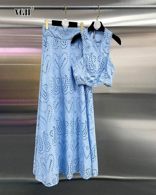 Embroidery Hollow Skirt Set - P12 Hub Europe